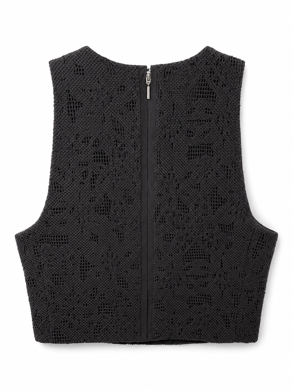 Rebecca Taylor Black Crochet Crop Top - Picture 2 of 2